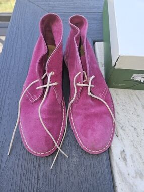 kate spade Bright Fuchsia Suede Lace-Up Ankle Boots
